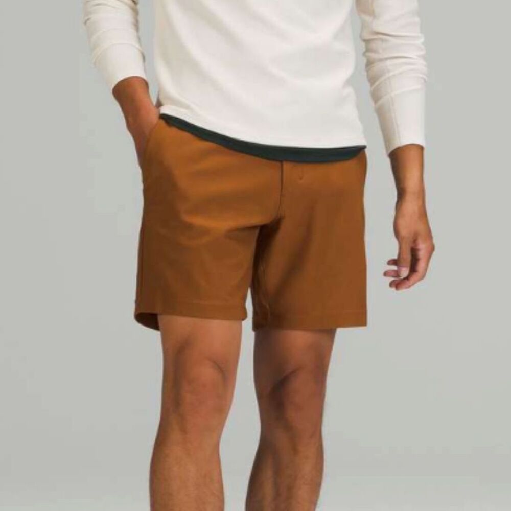 Men Lululemon Commission Classic Fit Short 7" *Cord Copper Brown Size 34 Casual